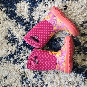 Bogs Flower Dots Waterproof Winter Rain Boots Youth size 13